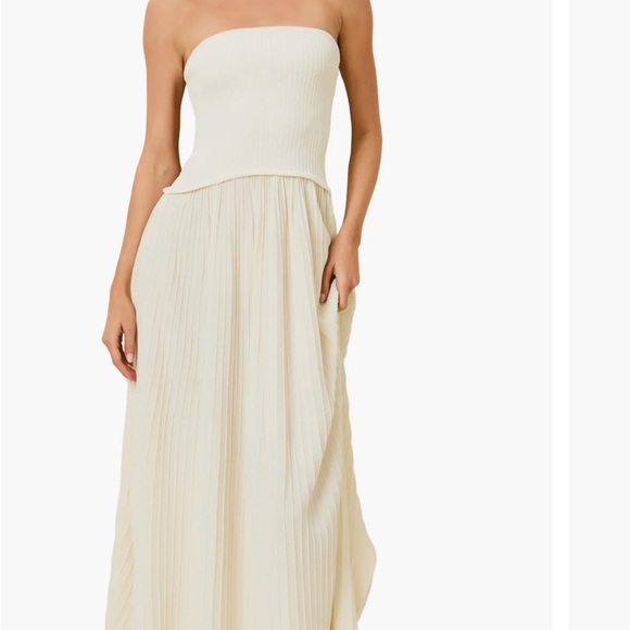 Solid & Striped Blue Strapless Ribbed Maxi Dress, Size M - Picture 2 of 3